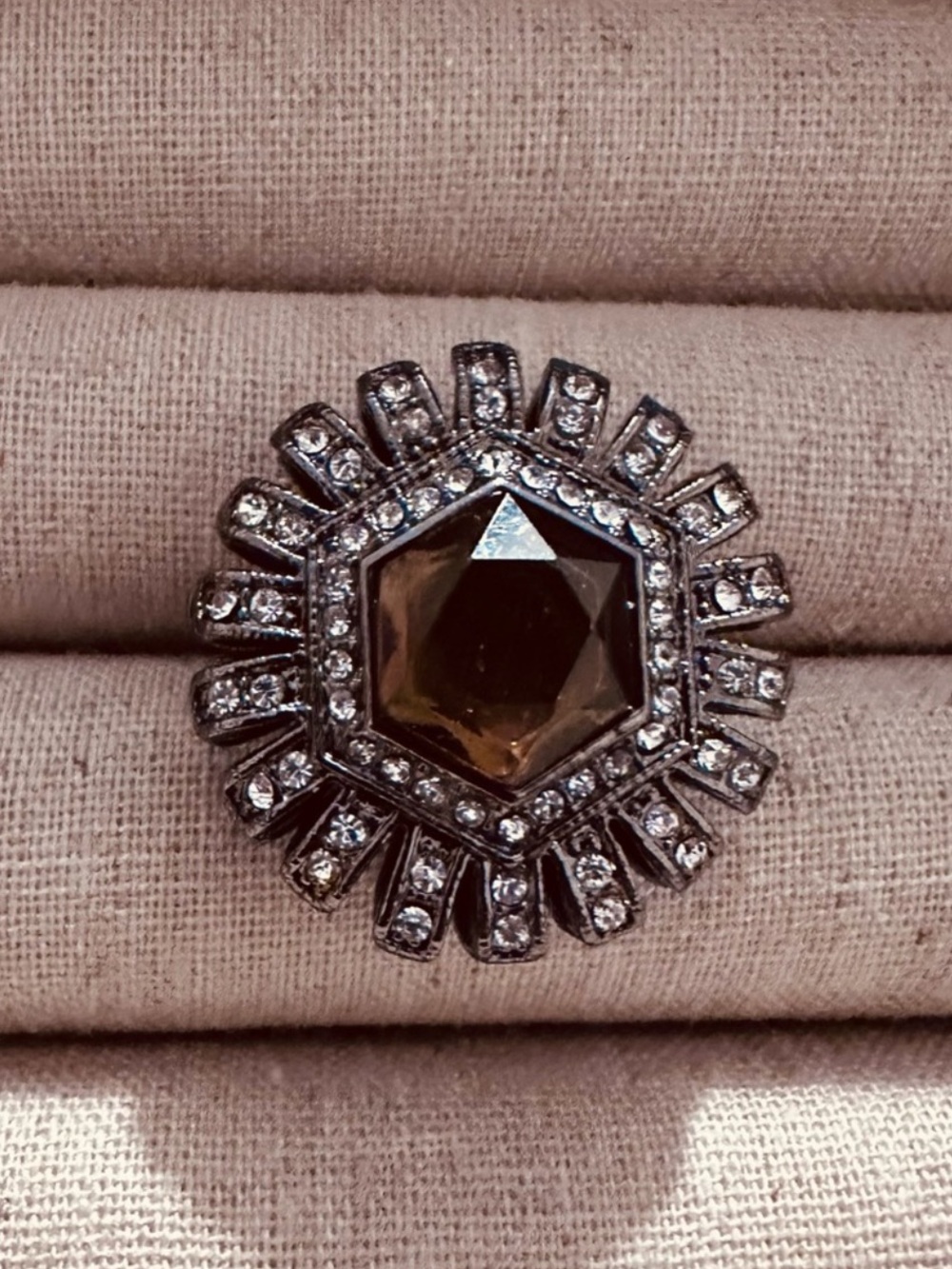 BCBG | Ring | Faux Smoky Quartz Hematite Crystal - Picture 6 of 6